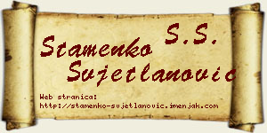 Stamenko Svjetlanović vizit kartica